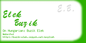 elek buzik business card